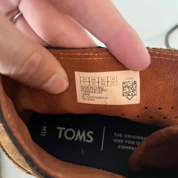 TOMS Men's Navi Moc Chukka Mens Leather/Suede Lace Up Brown Boots, Size 11 - Picture 8 of 9